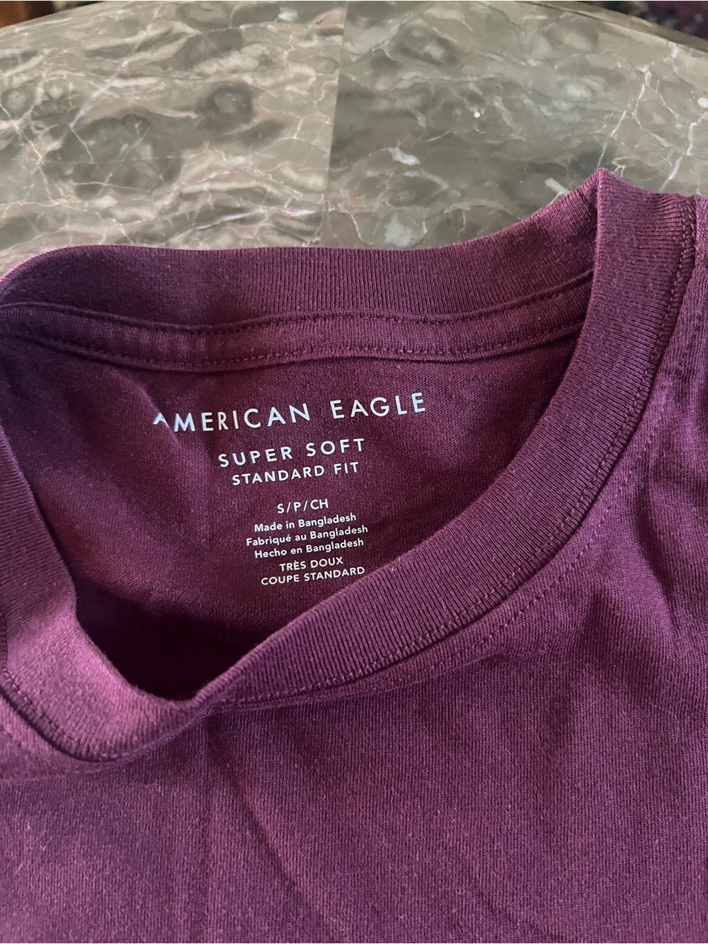 American Eagle Outfitters Men's Super Soft Crew T-Shirt - Plum